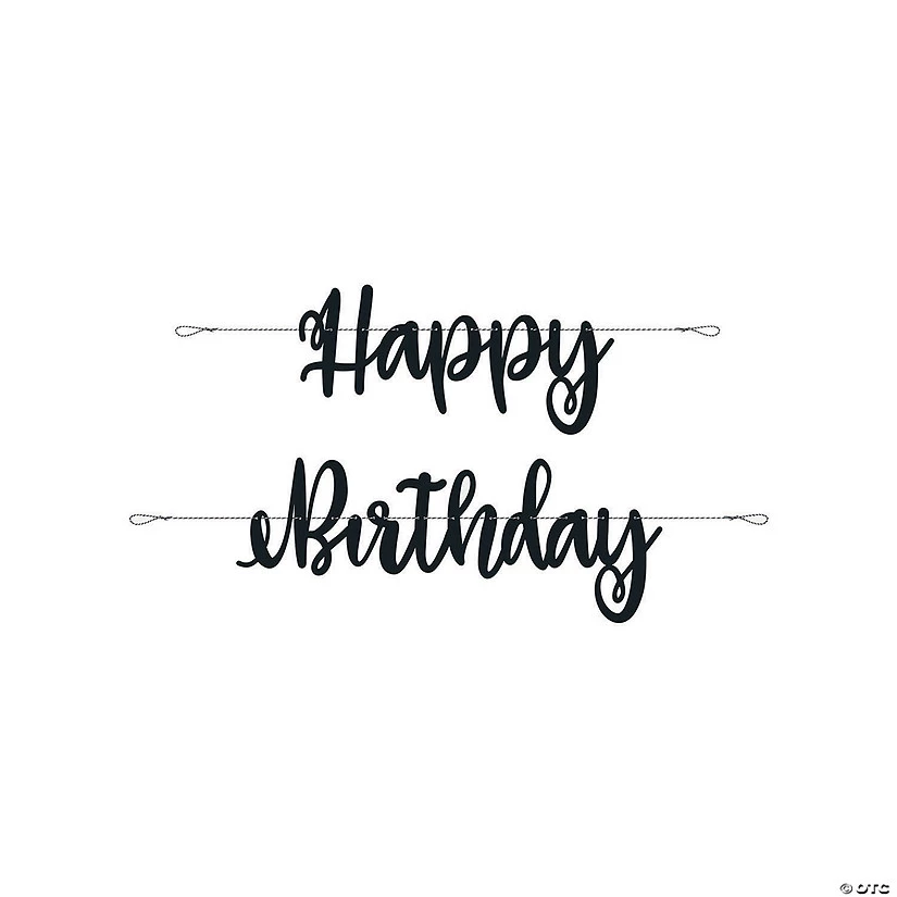 Black Happy Birthday Banner - 2 Pc. 3 Black Happy Birthday Banner - 2 Pc.