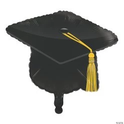 Black Metallic Mortarboard 22" Mylar Balloon