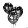Black with Silver Stars 11" Latex Balloons - 24 Pc. -Party Decorations Sales Shop black with silver stars 11 latex balloons 24 pc 70 5602