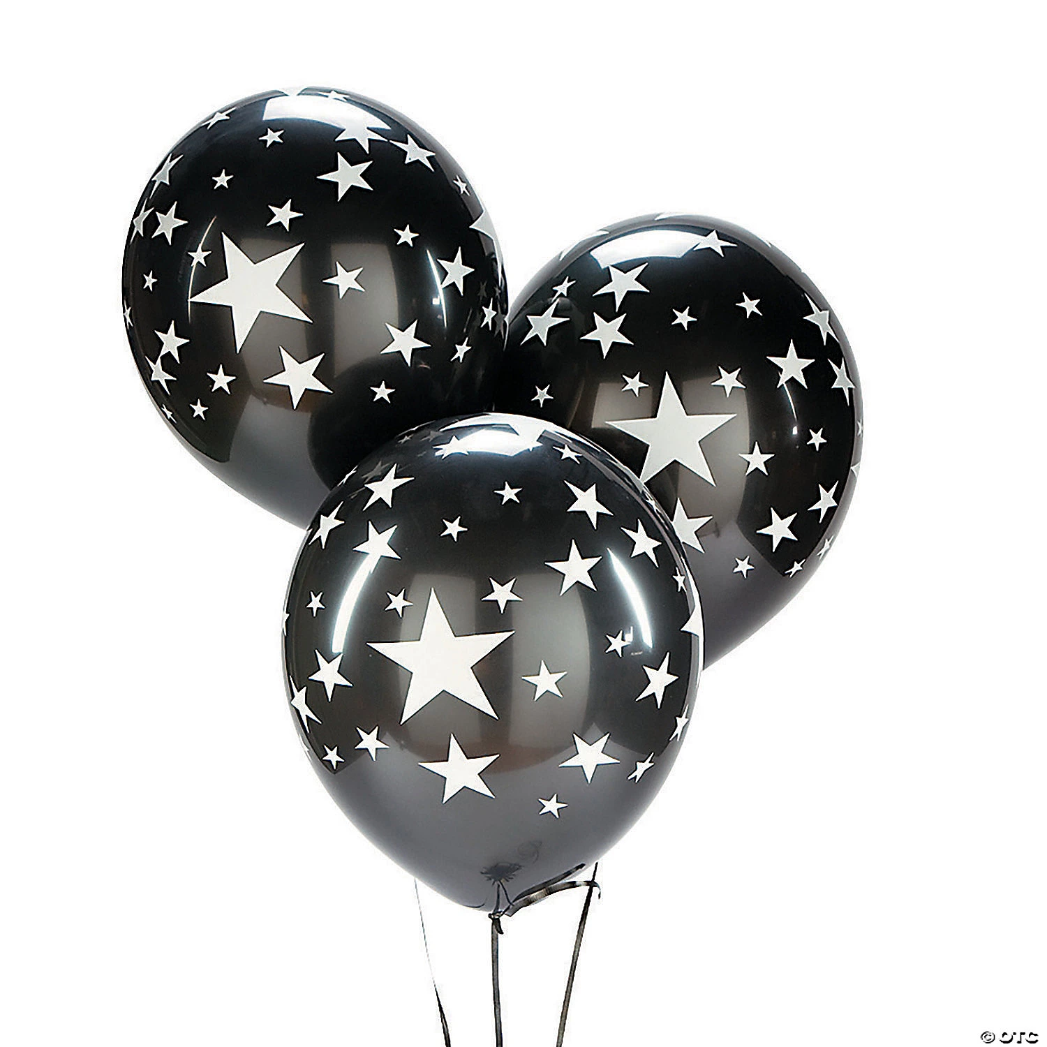 Black with Silver Stars 11" Latex Balloons - 24 Pc. 3 Black with Silver Stars 11" Latex Balloons - 24 Pc.