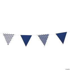 Blue Chevron Cardboard Pennant Banner