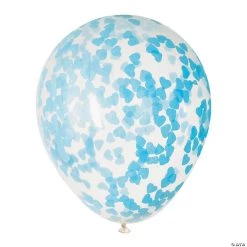 Blue Confetti 16” Latex Balloons - 5 Pc.