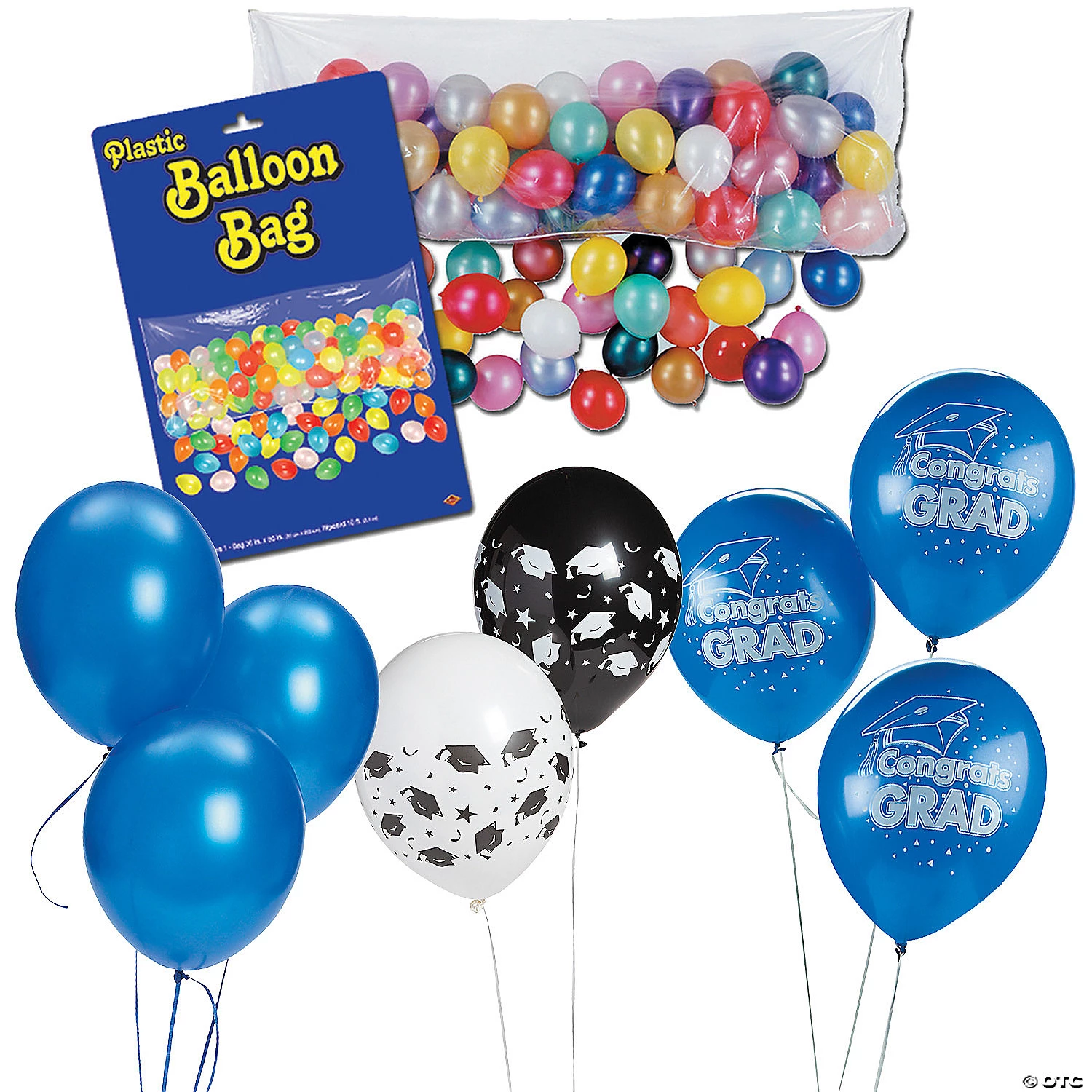 Blue Grad Balloon Drop Kit - 97 Pc. 3 Blue Grad Balloon Drop Kit - 97 Pc.