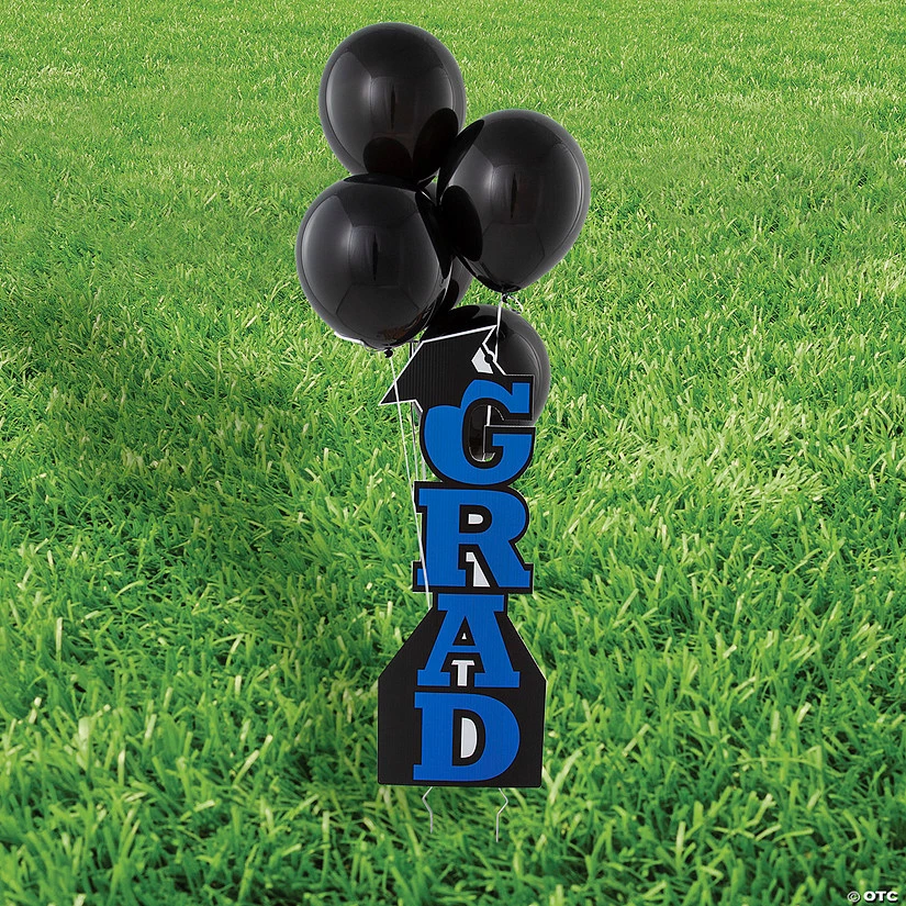 Grad Vertical Yard Sign Kit with 11" Black Latex Balloons - 21 Pc. 3 Grad Vertical Yard Sign Kit with 11" Black Latex Balloons - 21 Pc.