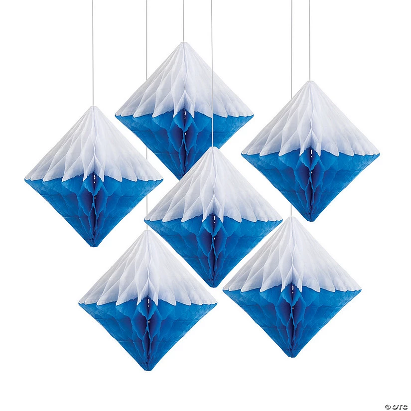 Hanging Diamond Honeycomb Decorations - 6 Pc. 3 Hanging Diamond Honeycomb Decorations - 6 Pc.