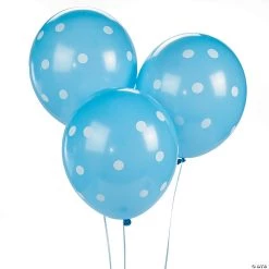 Blue Polka Dot 11" Latex Balloons