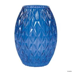 Blue Textured Glass Vase