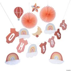 Boho Rainbow Baby Shower Decorating Kit - 10 Pc.