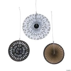 Bold Christmas Paper Hanging Fans - 12 Pc.