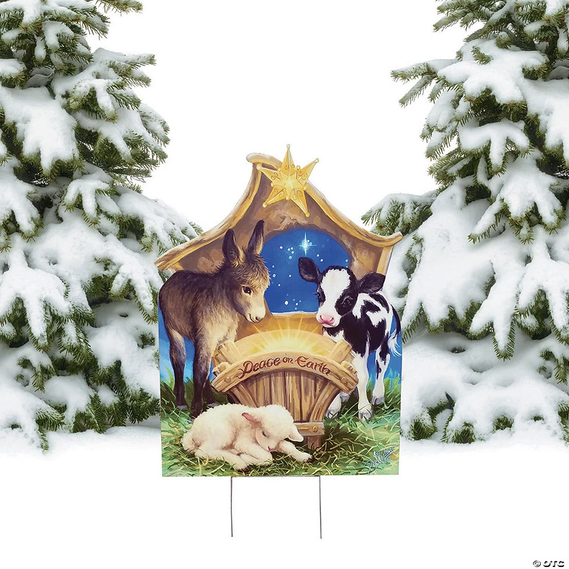Born in a Manger Outdoor Yard Sign 3 Born in a Manger Outdoor Yard Sign