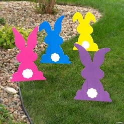 Bright Bunny Yard Stakes - 4 Pc.