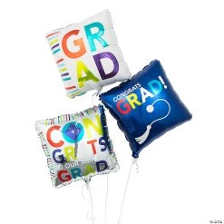 Bright Grad 18" Mylar Balloons - 3 Pc.