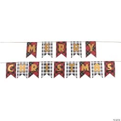 Buffalo Plaid Merry Christmas Garland - 2 Pc.