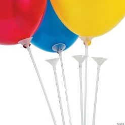 Bulk Clear Balloon Sticks with Cup - 144 Pc.