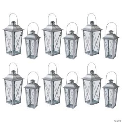 Bulk Silver Metal Lanterns - 12 Pc.