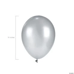 Bulk Metallic 11" Latex Balloons - 144 Pc. 6 Bulk Metallic 11" Latex Balloons - 144 Pc. -Party Decorations Sales Shop bulk silver metallic 11 latex balloons 144 pc 17 1524 a01