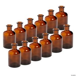 Bulk Smaller Amber Glass Bud Vases - 12 Pc.