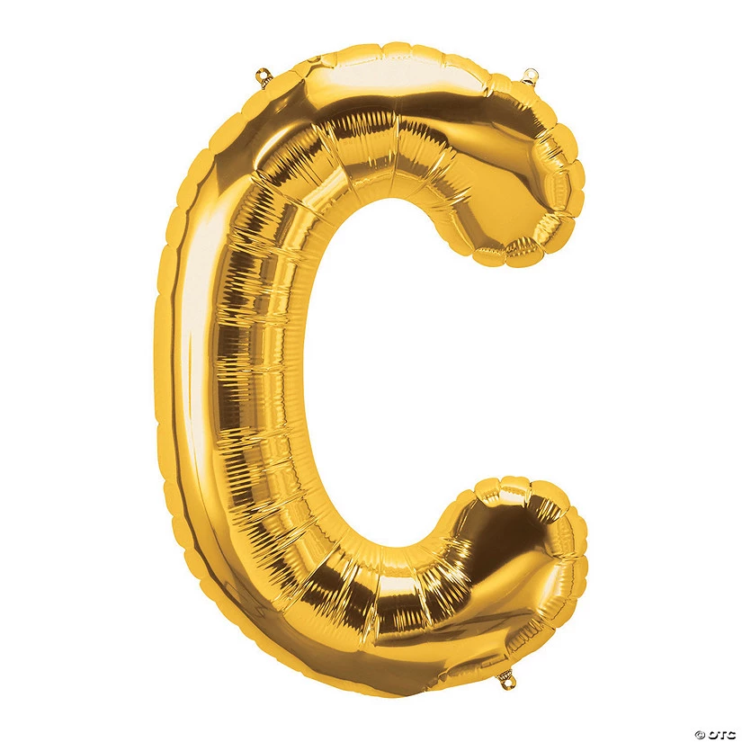 C Gold Letter 34" Mylar Balloon 3 C Gold Letter 34" Mylar Balloon