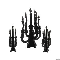 Candelabra Centerpieces with Glow-in-the-Dark Flames - 3 Pc.