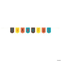 Cartoon Turkey Thankful Pennant Banner