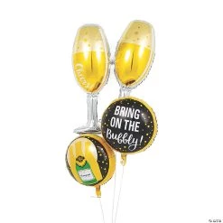 Champagne Mylar Balloonst - 3 Pc.