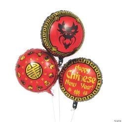 Chinese New Year 18" Mylar Balloons - 3 Pc.