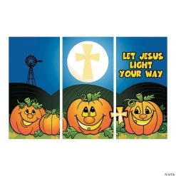 Christian Pumpkin Backdrop Banner Halloween Decoration - 3 Pc. -Party Decorations Sales Shop christian pumpkin backdrop banner halloween decoration 3 pc 13772739 a01