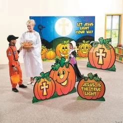 Christian Pumpkin Backdrop Banner Halloween Decoration - 3 Pc. -Party Decorations Sales Shop christian pumpkin backdrop banner halloween decoration 3 pc 13772739 a02