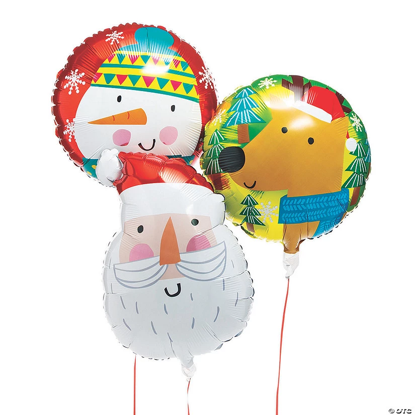 Christmas Crew 18" Mylar Balloons - 3 Pc. 3 Christmas Crew 18" Mylar Balloons - 3 Pc.