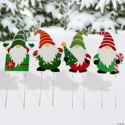 Christmas Gnome Yard Sign Set - 4 Pc.