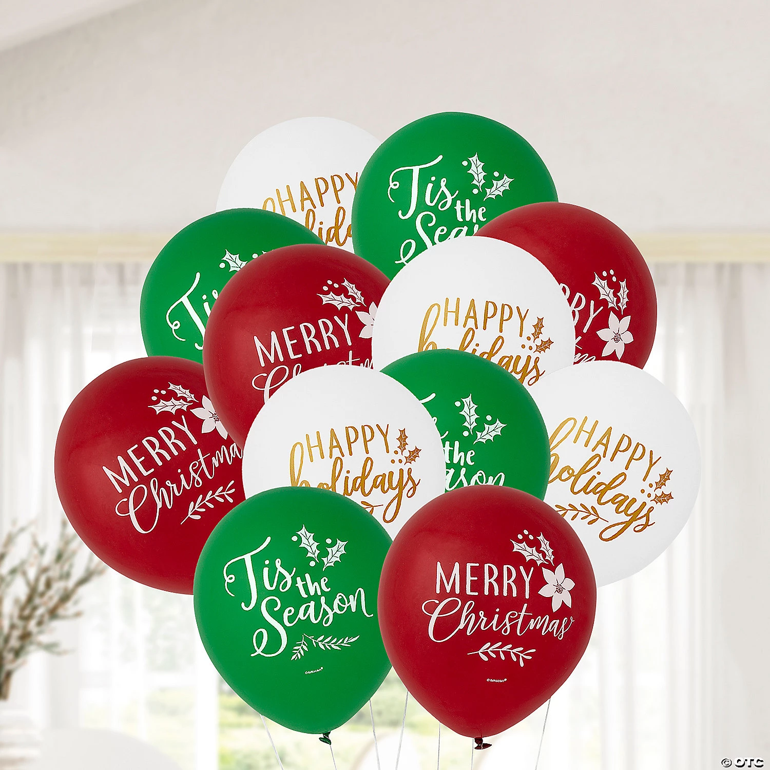 Christmas Holiday 12" Latex Balloons - 15 Pc. 5 Christmas Holiday 12" Latex Balloons - 15 Pc. - Image 3