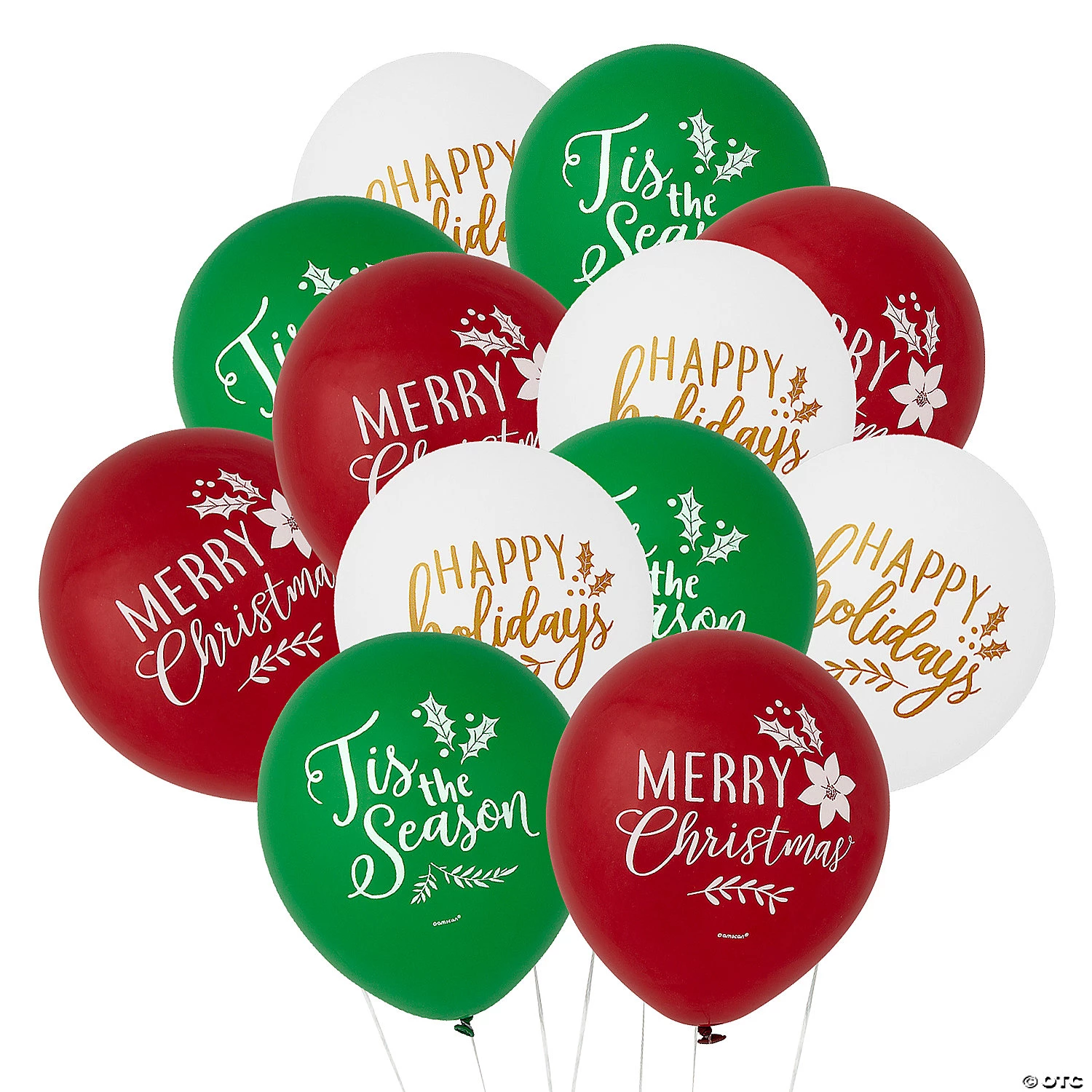 Christmas Holiday 12" Latex Balloons - 15 Pc. 3 Christmas Holiday 12" Latex Balloons - 15 Pc.