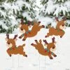 Christmas Reindeer Yard Stakes - 4 Pc. -Party Decorations Sales Shop christmas reindeer yard stakes 4 pc 14091632