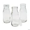 Clear Glass Milk Bottles with Lids - 12 Pc. -Party Decorations Sales Shop clear glass milk bottles with lids 12 pc 13648571