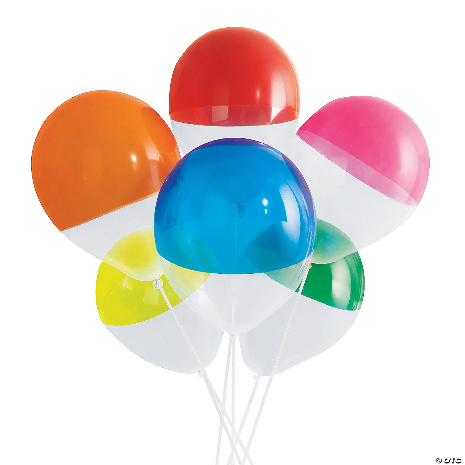 Clear Two-Toned Dipped Color 11" Latex Balloons - 6 Pc. 3 Clear Two-Toned Dipped Color 11" Latex Balloons - 6 Pc.