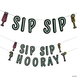 Cocktail Party Sip Sip Hooray Garlands - 2 Pc.