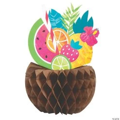 Coconut Drink Honeycomb Centerpieces - 3 Pc.