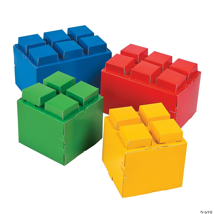 Color Brick Party Centerpieces - 4 Pc. 3 Color Brick Party Centerpieces - 4 Pc.