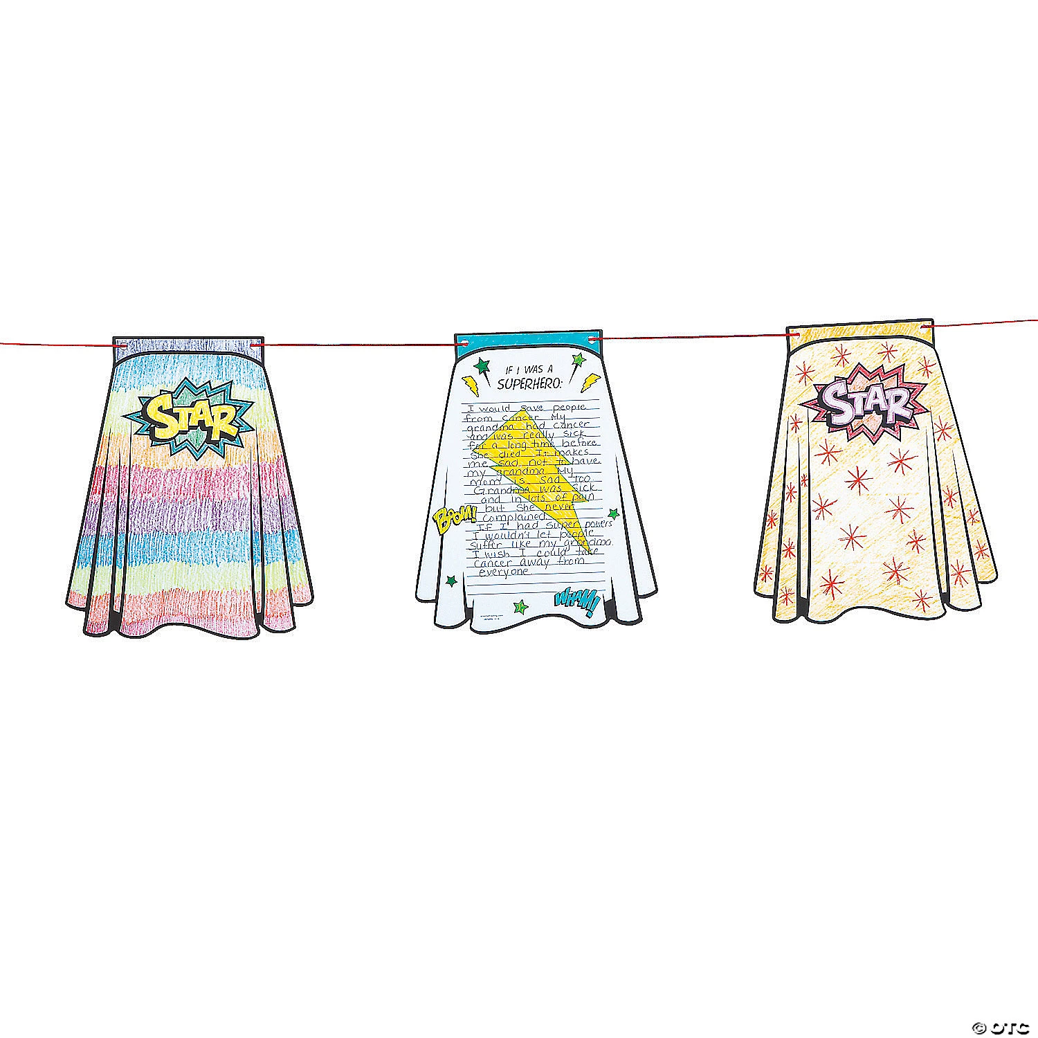 Color Your Own Superhero Cape Paper Pennant Banner - 30 Pc. 4 Color Your Own Superhero Cape Paper Pennant Banner - 30 Pc. - Image 2