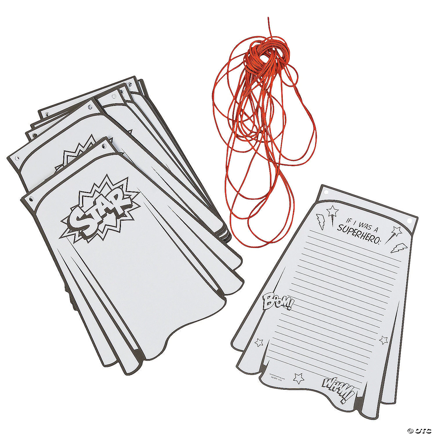 Color Your Own Superhero Cape Paper Pennant Banner - 30 Pc. 5 Color Your Own Superhero Cape Paper Pennant Banner - 30 Pc. - Image 3