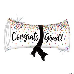 Congrats Grad Confetti Diploma 31" Mylar Balloon