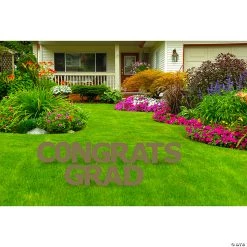 Congrats Grad Gold Yard Letters Sign