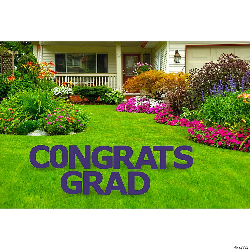 Congrats Grad Purple Yard Letters Sign 3 Congrats Grad Purple Yard Letters Sign