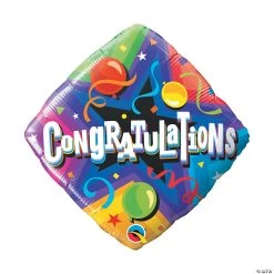 Congratulations Party Time 18" Mylar Balloon