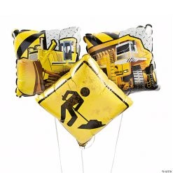 Construction Zone 18" Mylar Balloons - 3 Pc.