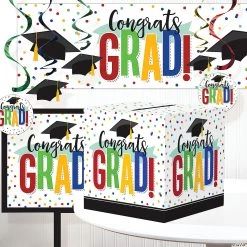 Creative Converting Colorful Graduation Decorations Kit