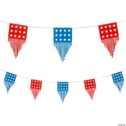 Cutout Patriotic Banner with Fringe