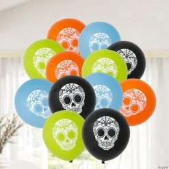Day of the Dead 11" Latex Balloons - 12 Pc. -Party Decorations Sales Shop day of the dead 11 latex balloons 12 pc 13776580 a02