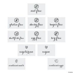 Dietary Restrictions Table Sign Set - 33 Pc.