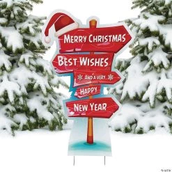 Directional Holiday Outdoor Yard Sign